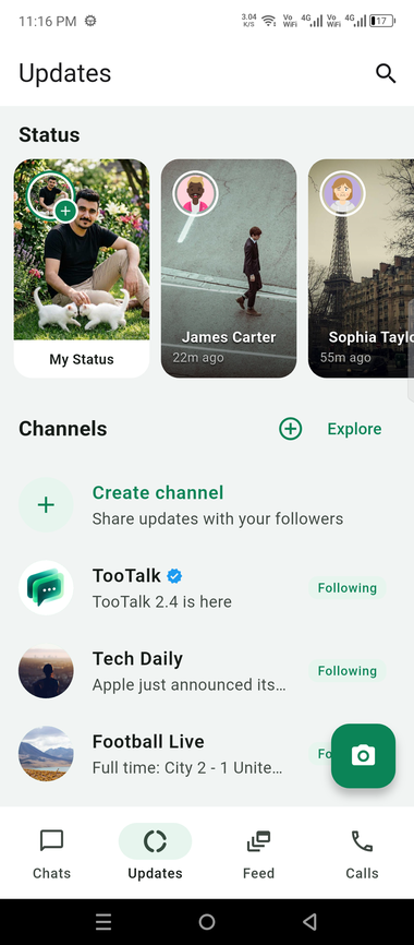 Status and channels